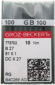 GROZ-BECKERT Needle in CKPSMS Clear Plastic Box- 100PCS Groz Beckert DCX27 DCX1 B27 Industrial Serger Overlock Sewing Needles (DCX27 14/90)