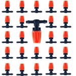 24Pcs New Adjustable Nozzle Sprinkler Sprayer (Integrally Formed) with 4/7 Flat Mouth Tee Drip Irrigation Sprayer Irrigation Misting Drip Kit for Watering System