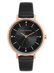 French Connection Leather Analog Black Dial Women's Watch-Fcn00010C, Band_Rose Gold