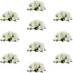 Inweder Wedding Flowers for Centrepieces Flower Ball - 10 Pcs White Artificial Centerpieces Flower Small Peony Balls for Centrepiece Fake Flower Balls Arrangement Bouquet for Party Anniversary Home