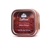 Zaffrus - Premium Grade A+ All Red Saffron Threads for Culinary Uses, Cooking Saffron Rice, Risotto, Paella, Kesar Kulfi, Tahdig, Desserts, Herbal Teas (2 Grams / .07 oz)