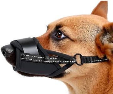 New Dog Muzzle for Small Dogs or Medium, to Prevent Biting, Soft Material with Reflective & Adjustable Strap, Breathable Mouth Guard for Biting Chewing Grooming, Allow Panting Drinking (Black, L Size)