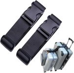 NIHSPRUHAY 2 pack Add a Bag Luggage Strap Adjustable Travel Suitcase Belt Attachment, Black