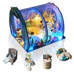 GuDoQi DIY Miniature Dollhouse Kit, Miniature House Kit 1:24 Scale,Tiny House kit with Furniture, Great Handmade Crafts Gift for Christmas Day, Sweet Home of Mermaid Princess