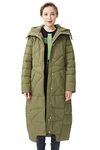 Orolay Women's Hooded Puffer Down Coat Long Winter Jacket Green XS