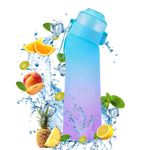 Water Bottle With 7 Flavour Pods 650ml | BPA Free, Scented, 0 Sugar, 0 Calorie, | Fruit Fragrance Water Bottle, Leak Proof for Gym Sports & Outdoor, Starter Set (Purple Blue)