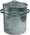 30L Ash Bin Bucket with Lid & Handles for Fireplaces Fire Pits Wood Coal Burning Stove Metal Charcoal Bin Box Outdoor or Indoor Galvanised Steel 30 Litre