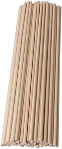 BQLZR 30.5cm Length 5mm Dia Round Birch Wood Sticks Wooden Dowel Rods for Lollies Craft Building Architectural Model Pack of 50