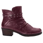 Propet Womens Roxie Zippered Casual Boots Ankle Low Heel 1-2" - Black, Burgundy, 8.5 X-Wide