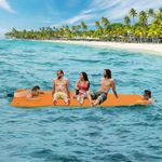 CTSC Floating Mat - Lily Pad Floating Mat - 12 x 5 Ft Floating Water Mat for Lake, High Density Tear-Resistant XPE Foam with a 16.4' Elastic Bungee Tether for Lake, Beach, Pool