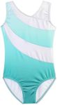 DAXIANG Gymnastics Leotard for Girls Sparkly Tumbling Dance Leotards Big Girl's Athletic Outfit New Light Green 7-8 Years