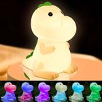 Baby Dinosaur Night Light, Cute Silicone Animal Baby Night Light, USB Rechargeable 7 Color Changing Touch Sensor Bedside Light, Nursery Light for Kids Room, Bedroom Decoration