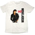 Old Skool Hooligans Michael Jackson T Shirt - Bad 100% Officially Licensed Merchandise-l White