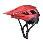 Mountain Bike Helmet with Visor-OnBros Bike Helmets for Men and Women, Helmets for Adults to Youth Bicycle Helmet Road Bike Helmet Safe and Comfortable (Red&Black Gradien)