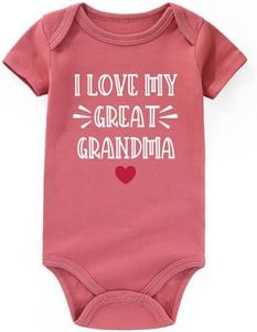 AIZFFZY I Love My Great Grandma Baby Clothes boy girl Loves Me To be Great Grandma Gifts Baby Bodysuits Baby Romper, Love Great Grandma Mauve, 12-18 Months