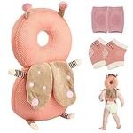 Baby Head Protection Pillow Baby Knee Pads Head Neck Back Protection Backpack Toddler Head Protection Cushion Adjustable Infant Cushion Backpack Baby Anti-Fall Safety Pads for Walking Crawling (Pink)