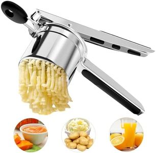Anowker Potato Ricer Heavy Duty Stainless Steel Potato Masher, Integrated Type Vegetable and Fruit Juicer Kitchen Gadgets