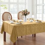 Elrene Home Fashions Caiden Elegance Damask Tablecloth, 60" x 144", Gold