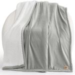 UGG Bliss Throw Blanket Plush Soft Fleece Fluffy Blankets for Bed or Couch Oversized Warm Reversible Machine Washable Medium Weight Home Decor Giftable Throw, 127cm x 177cm, Seal Grey