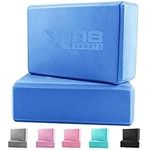 XN8 Sports Yoga Blocks Set of 2 High-Density Lightweight EVA Foam Yoga Brick For Deepen Poses Flexibility Pilates Strength Fitness Stretching Firm Sturdy Non-Slip Yoga Block