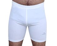 HENCO Compression Half/Shorts Tight Athletic Fit for Men/Women/Girl/Boy, Skins for Gym, Shorts Tight for School Girls, Multi Sports Outdoor Inner Wear (White, Large)