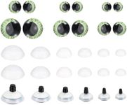 Patikil 14-30mm Flash Safety Eyes, 56 Pcs Realistic Colorful Crocheting Safety Eyes for Decor, Crochet Accessories, Dolls Craft, Grass Green
