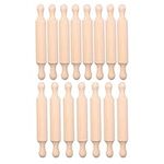 Dasing 15 Pieces Wooden Rolling Pin 6 Inches Long Mini Rolling Pin for Baking Kitchen Baking Rolling Pins Small Wood Clay Rolling Pin for Fondant