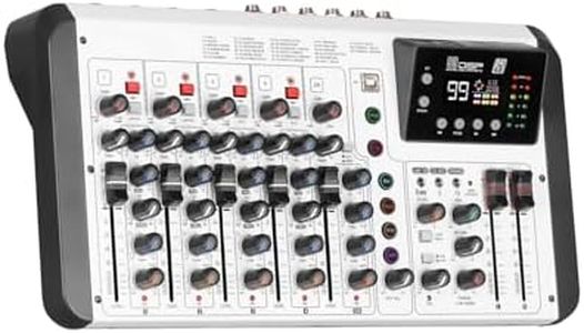 Audio Array Sound Mixer | Audio Mixer 8 Channel Hybrid USB Mixing Console with 4 XLR Mic Inputs | 192kHz/24-Bit OTG Recording | 99 DSP Effects | Phantom Power | Hi-Z Support & USB-C Connectivity