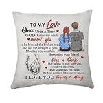 To My Love Cushion Cover Gift for Her & Him Valentines Pillow Cover for Wife and Husband Anniversary Present for Couples Home Decor Throw Pillow Cover (069 To My Love)