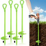 18" Earth Ground Anchor,4 Pack Heavy Duty Ground Anchor Swing Set Anchors,Earth Anchors for Trampoline,Tents,Camping,Shed,Canopies,Metal Trampoline Anchor Kit Adapter not Included