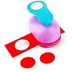 Grevosea 25mm/1inch Circle Punch Hole Punch Shapes Paper Punch Circle Cutter for Paper Crafts Mini Round Paper Punch for DIY Crafting Cardstock Gift Wrapping Greeting Cards (Colour Random)