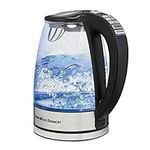 Hamilton Beach 1.7L Electric Tea Kettle, Water Boiler & Heater, Built-In Mesh Filter, Auto-Shutoff & Boil-Dry Protection, Cordless Serving, Variable Temp, LED Indicator, Clear Glass (40941R)