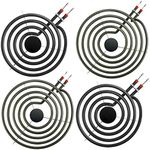 MP22YA Electric Range Burner Element Unit Set by AMI PARTS - Replacement for Ken-more May-tag Hardwick Norge Whirlpool Range Stoves (2 x MP15YA 6" & 2 x MP21YA 8")