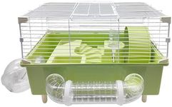 Tfwadmx Dwarf Hamster Cage,Rat Cage,Hamster Home Small Animal Cage with Tube Exercise Wheel Mouse Habitat for Gerbils Mice 17.7”x11”x11.8”