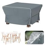 Velway Outdoor Furniture Covers Waterproof - 125x125x74cm Garden Table Cover with Reflective Strip Air Vent Rip Proof 600D Oxford Windproof Anti-UV for Patio Cube Rattan Sofa Set Square Grey