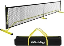 PICKLETECH 4.0 Slim Version Portable Pickleball Nets Outdoor Game 22 FT Net-USAPA Regulation Size-Pickle Ball Net System with Carrying Bag for Driveway Yellow