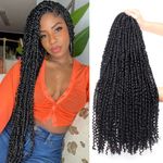 Xtrend 8packs Pre twisted Passion Twist Hair 22 Inch Crochet Braids Hair Braiding Hair 12Strands/Pack Passion Twist Crochet Braiding Hair 1B