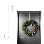 Christmas Wreath Hanger,12.5 Inches Metal wreath hanger for front door, 0.6 Wide Pack of 1 White | Elegant Holiday Decor Hook for Home, Office, Wall, Wedding Wreaths - Versatile &Sturdy Design.