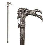 36" Skull Dragon Claw Metal T-Handle Gentleman's Walking Cane Stick, Accessory for Everyday Use, Drama, Wizarding Cosplay, Stage Prop