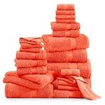 24 piece Towels for Bathroom - 100% Cotton Zero Twist, Oversized Bath Towels, Quick dry Spa Towels, 2 Extra Large Bath Sheet, 4 Bath Towel, 6 Hand Towel, 8 Wash Cloths,4 Fingertip Towels - Rust