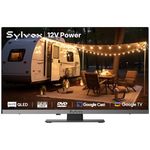 SYLVOX RV TV, 12V QLED TV with DVD Player Built-in, 22 Inch Smart Television for Camper, 12 Volt DC Power Low Energy Consumption, HD 1080P, Bezel Less Design