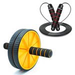 Wearslim® Professional Double Wheel Ab Roller with Skipping Rope, Ball Bearings Rapid Speed Jump Rope & Non-Slip Handles Abdominal Workout Wheel - Multicolor