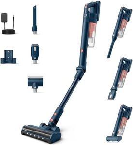 Philips Kabelloser Staubsauger 5000 Series Flex, Starke Saugkraft, 60 Min. Laufzeit, Düse mit LED-Beleuchtung, Tierhaar-Düse, Fugendüse und Kombi-Zubehör, Display, Austauschbarer Akku (XC5243/10)