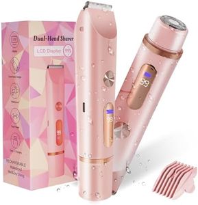 Bikini Trimmer for Women 2in1 High Power Epilators Hair Removal Waterproof Electric Razors Women's Electric Razor Pubic Hair Trimmer Shaver for Women for Ladies Pubic, Face, Underarms, Legs (Pink)