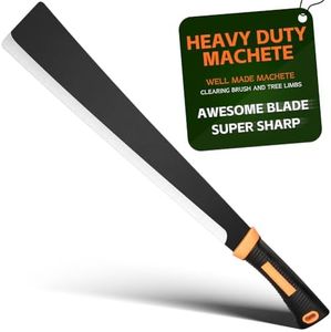 Billhook Sickle Machete for Yard Work Cutting Trees Heavy Duty machetes Mexicanos de Trabajo Best Machete Camping,Gardening Machete,Land Management,Hunting and Outdoor. (Black Orange)