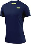 TCA Men's Atomic Short Sleeve Quickdry Gym Running Training Top - Navy Eclipse, Large