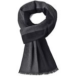 Koeie Men Winter Cashmere Scarf Thick Warm Wool Men's Scarves For Autumn Winter (Black & Grey)