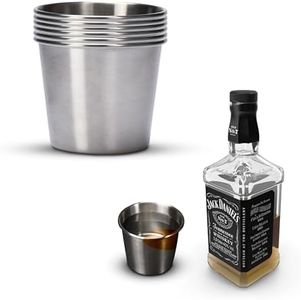Bruntmor Stainless Steel Metal Drinking Cups - Mint Julep Cups - Dishwasher Safe and Stackable - BPA-Free, and Environmentally Friendly - Perfect for Kids, Camping, and Outdoor Activities - Set of 6
