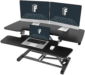 FLEXISPOT Standing Desk Converter 40in Sit to Stand up Desk Riser Height Adjustable Computer Workstation with Spacious 2-Tier Desktop Black