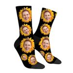 Custom Socks with Photo, Personalized Face Socks with Picture, Customized Socks Gift for Women Men (CA/US, Alpha, Medium, Regular, Regular, Style 06)